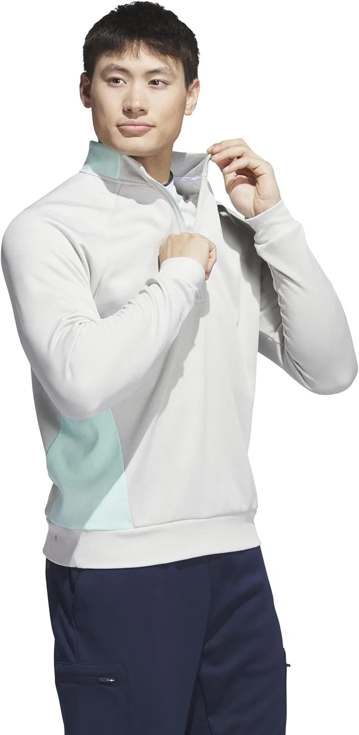 Толстовка Adidas Men's DWR с молнией на четверть, серый — фото 2