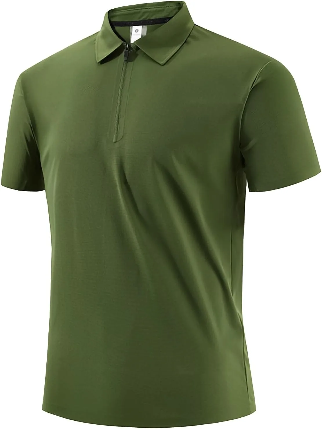 

Мужская футболка поло с молнией, быстросохнущая, с коротким рукавом