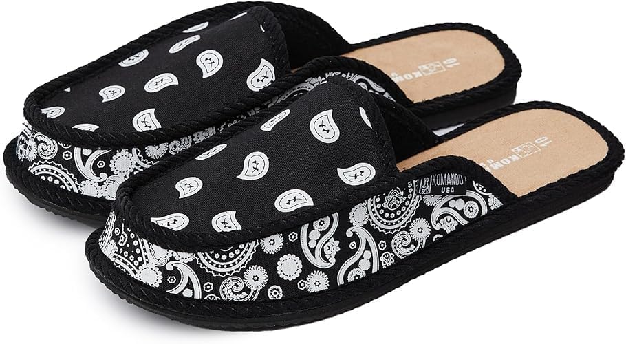 

Тапочки Bandana Paisley House, домашняя обувь для комфорта Generic, черный