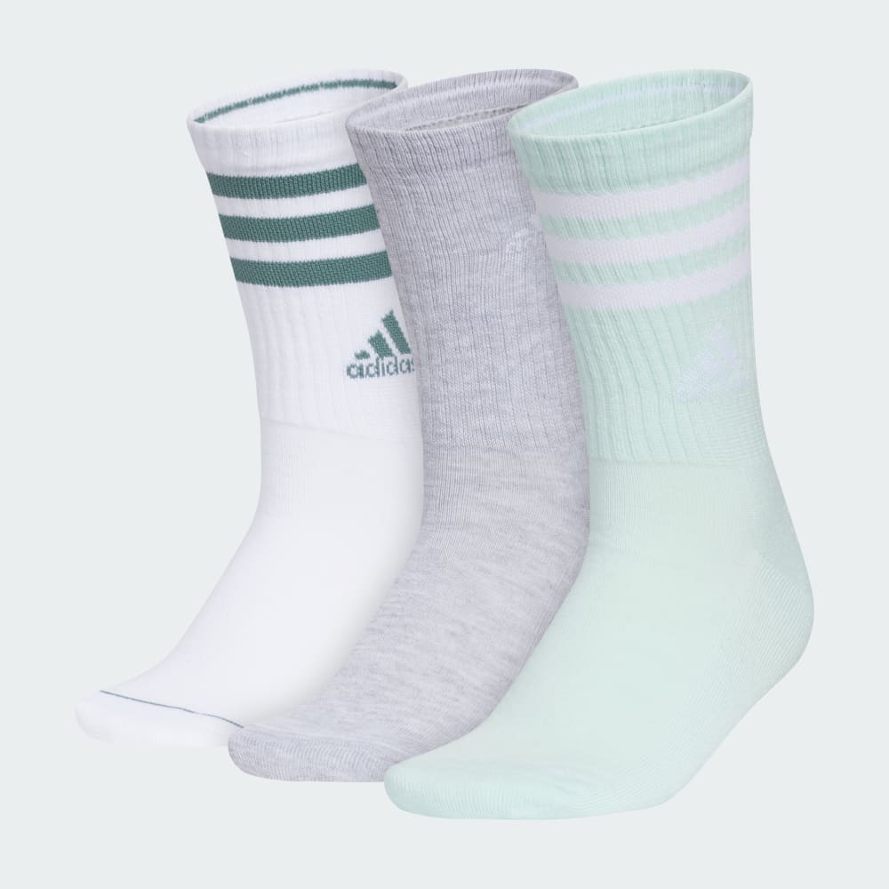 

Носки Adidas Cushioned 3-Stripes Crew Socks 3-Pack, цвет White/Powder Teal/Halo Mint