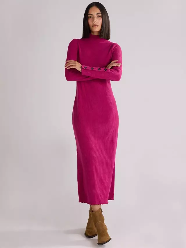 

Платье Ro&Zo Petite Rib Knit Midi, розовый