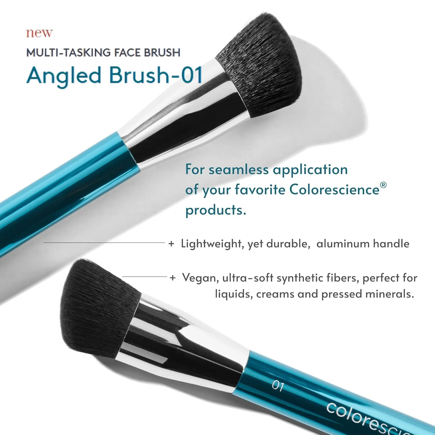 Профессиональная угловая кисть для лица Colorescience-01, Black — фото 3