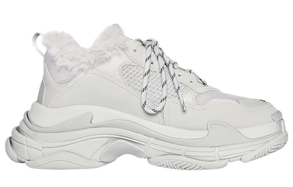 Кроссовки triple s sneaker 'faux fur - grey' Balenciaga, серый — фото 2