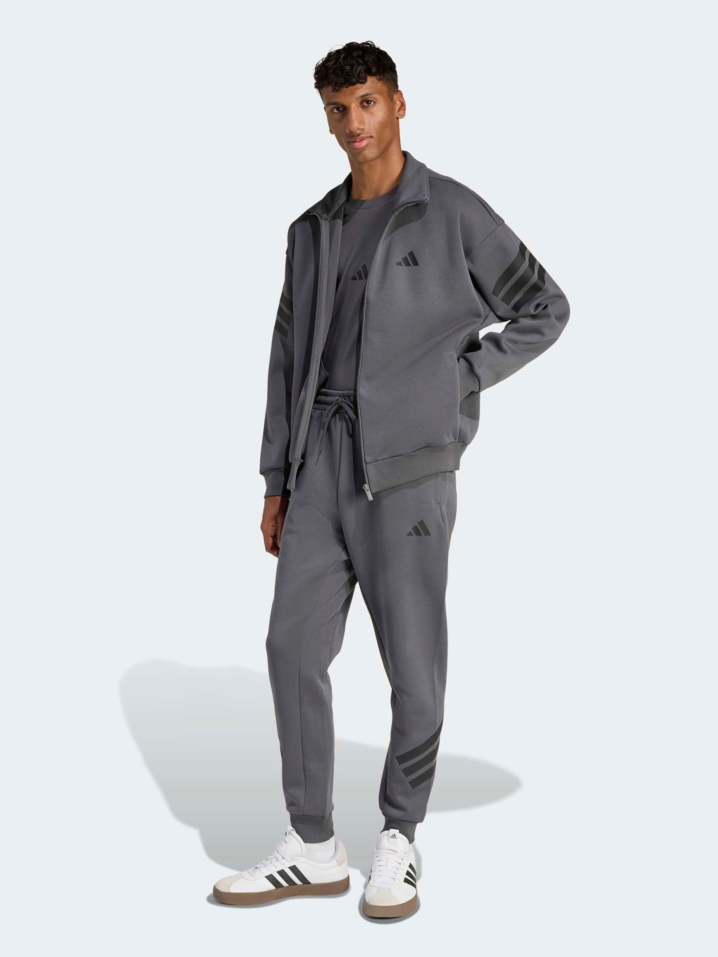 Adidas Sportswear Спортивный худи на молнии в темно-сером цвете — фото 4