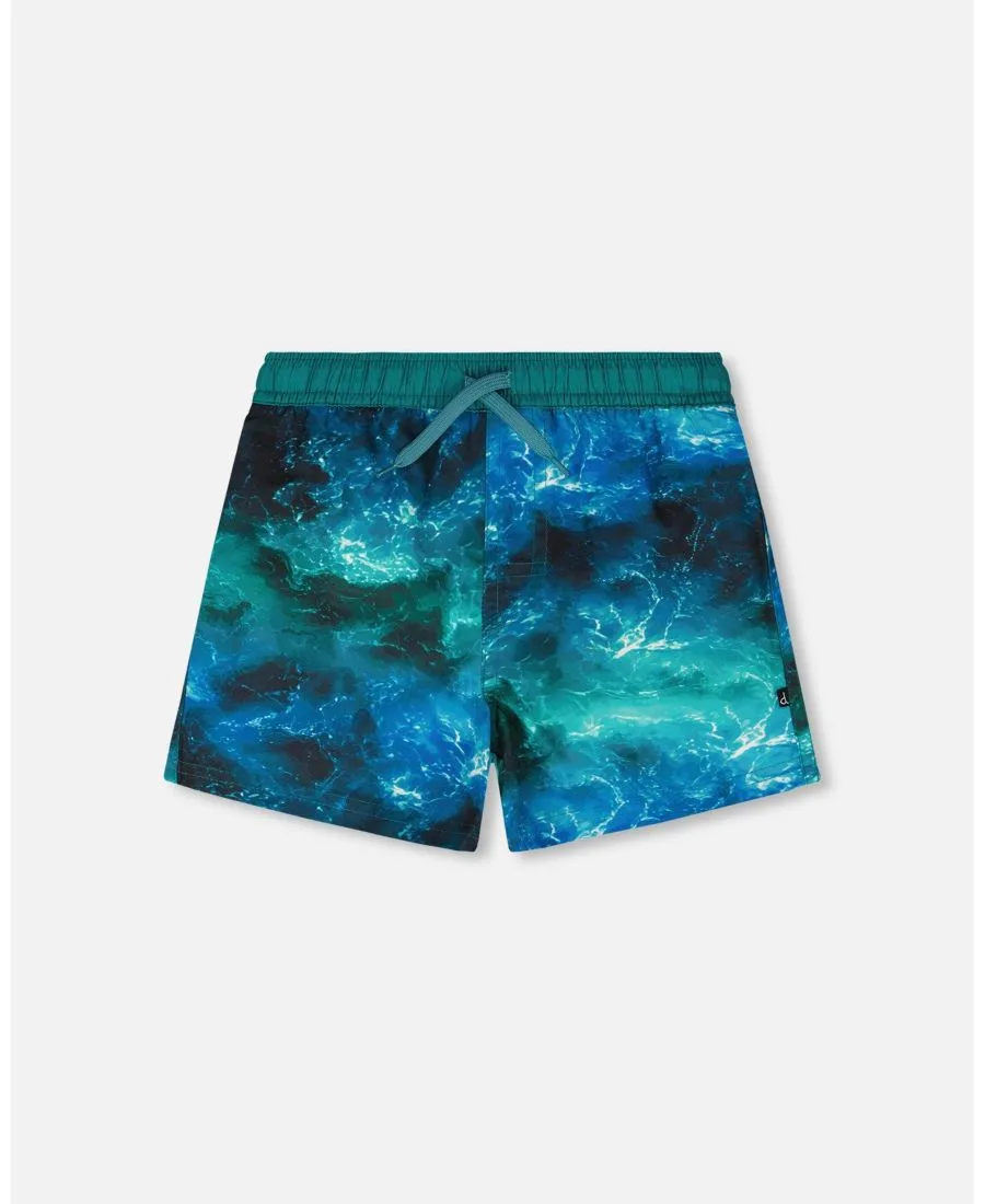 Плавки для мальчиков с принтом "Волны" Deux par Deux, синий waves print