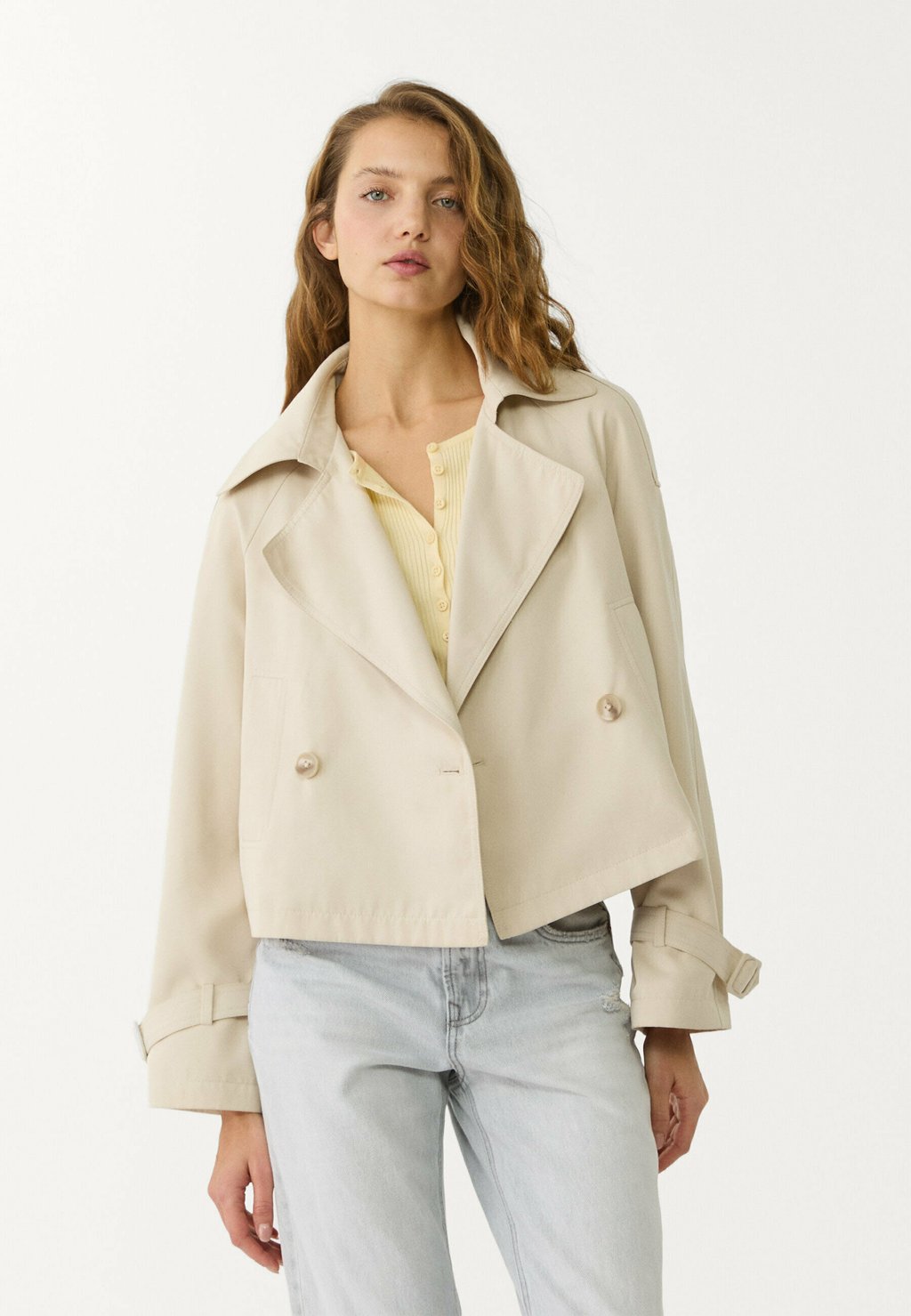 

Летняя куртка FLOWING Stradivarius, цвет Mottled Beige