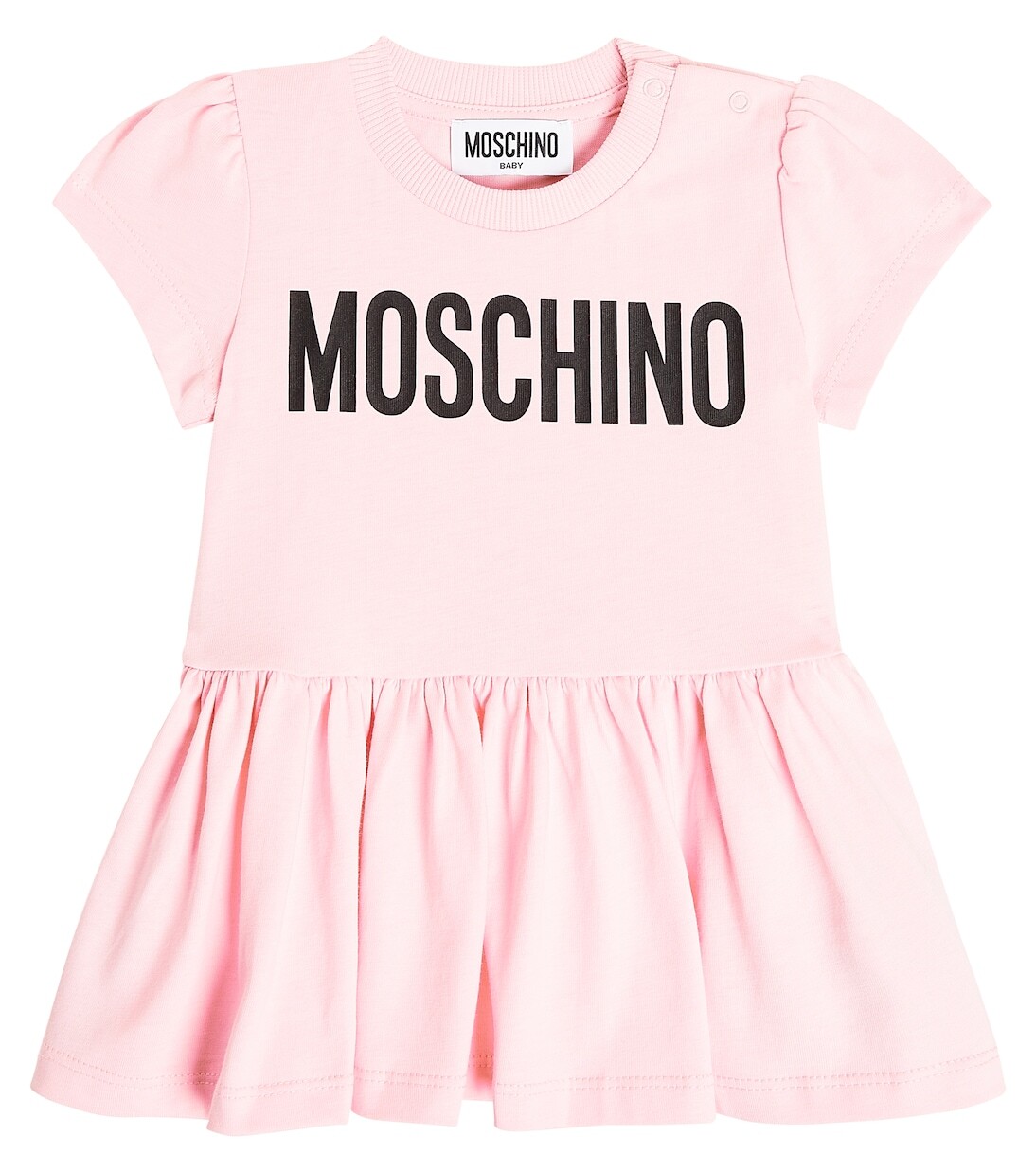 

Платье из хлопкового джерси с детским принтом Moschino Kids, розовый