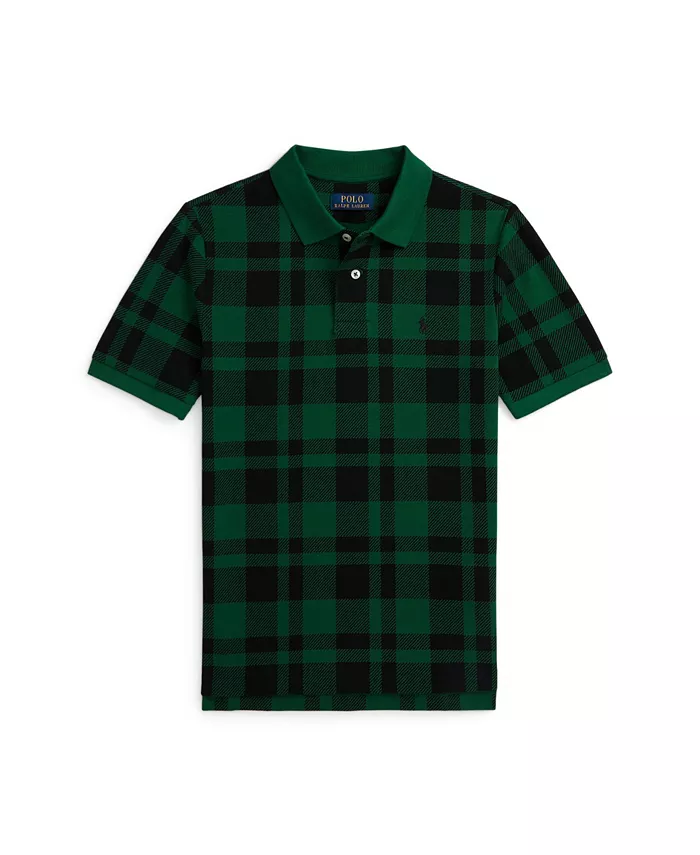 

Мальчики 8-20 клетчатая футболка с короткими рукавами Polo Ralph Lauren, зеленый