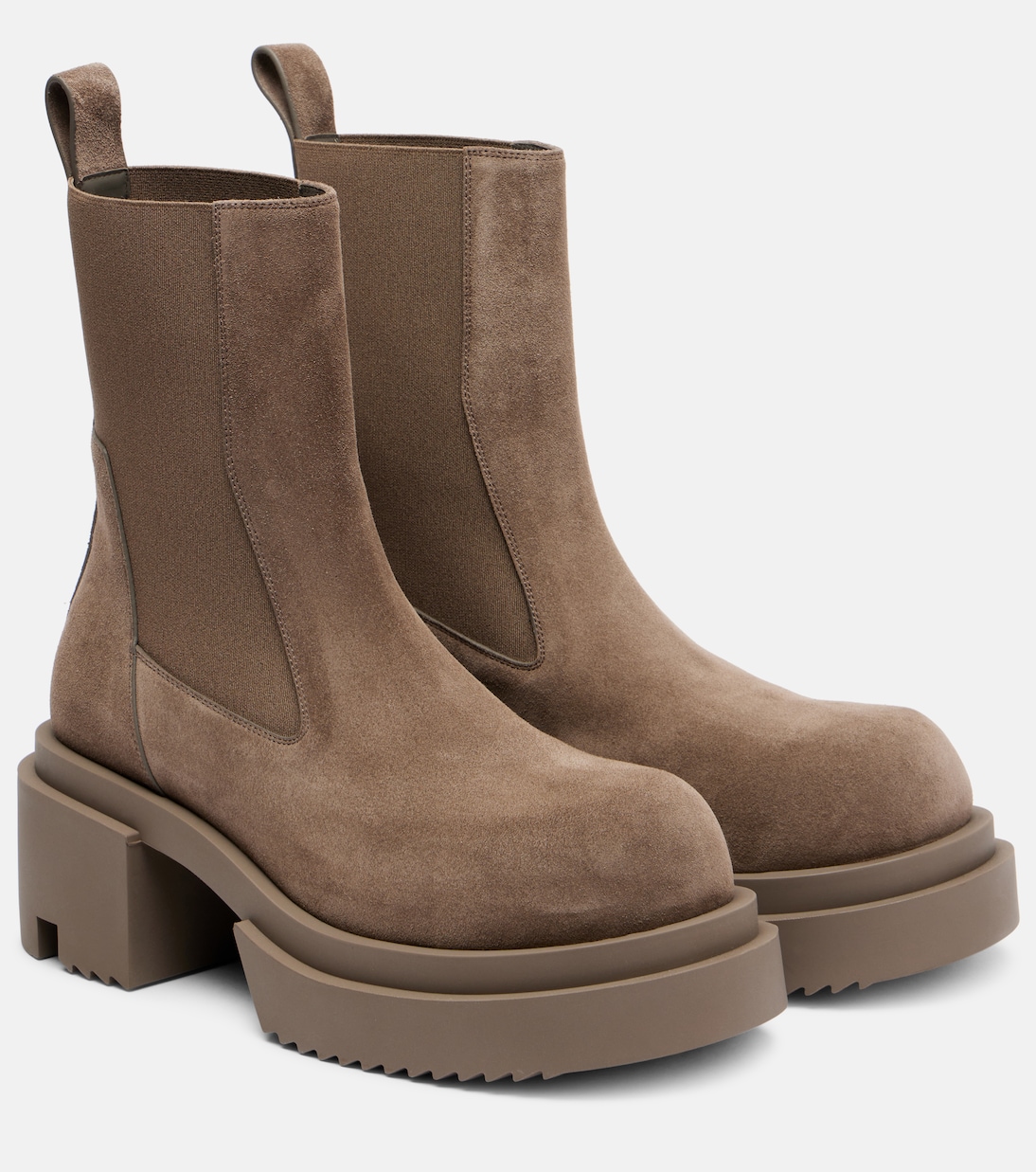 Ботинки челси Beatle из замши на платформе Rick Owens, Dust