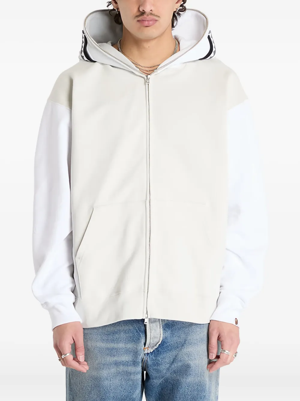 

Худи Shark на молнии A BATHING APE, серый