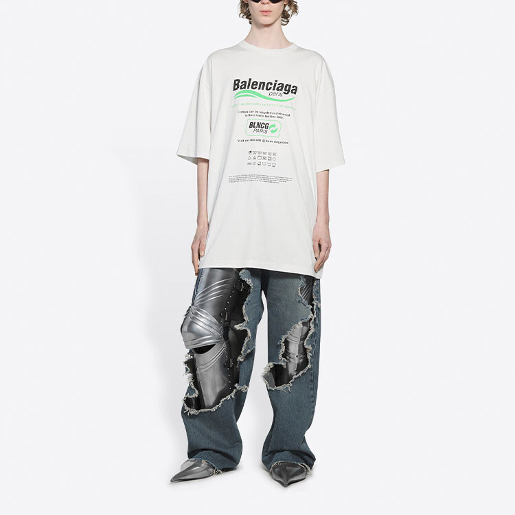 Футболка с логотипом из химчистки Balenciaga, белый — фото 3