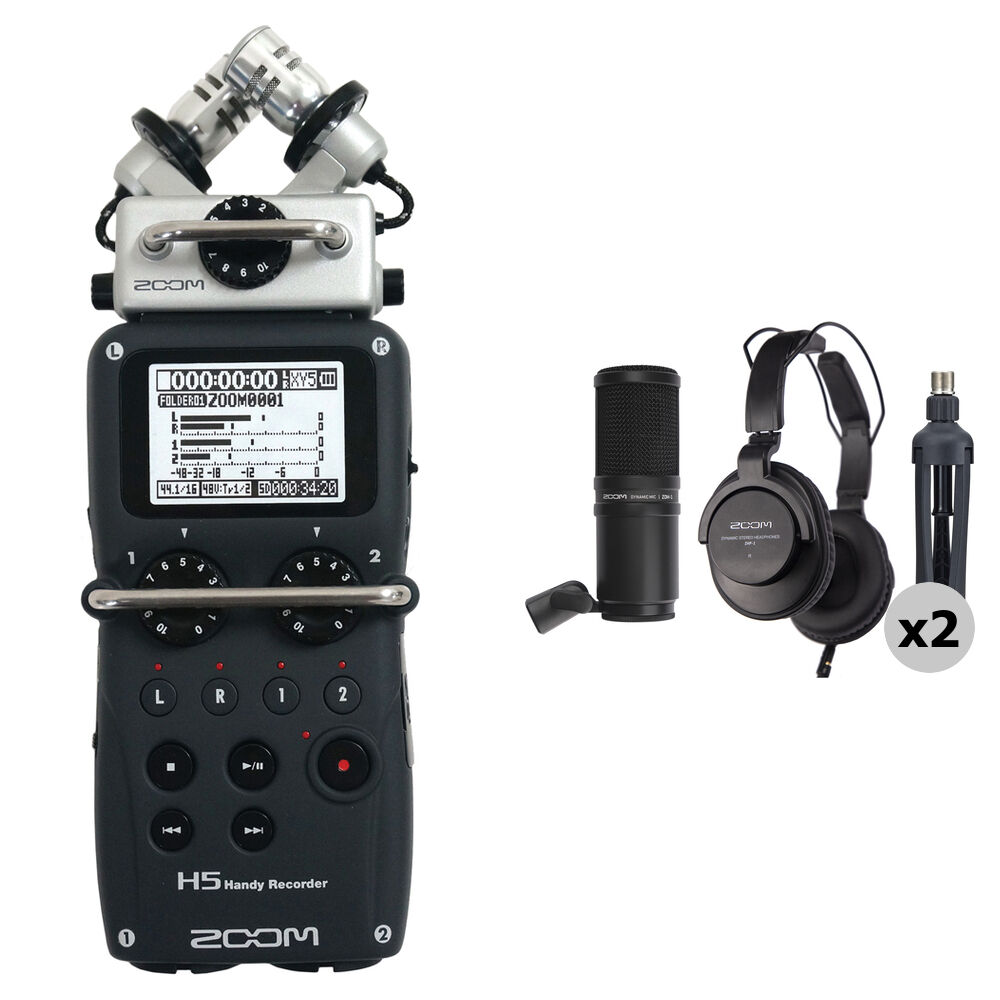 

Портативный цифровой рекордер Zoom H5 2-Person Podcast Mic Kit with Handy Recorder, Mics,