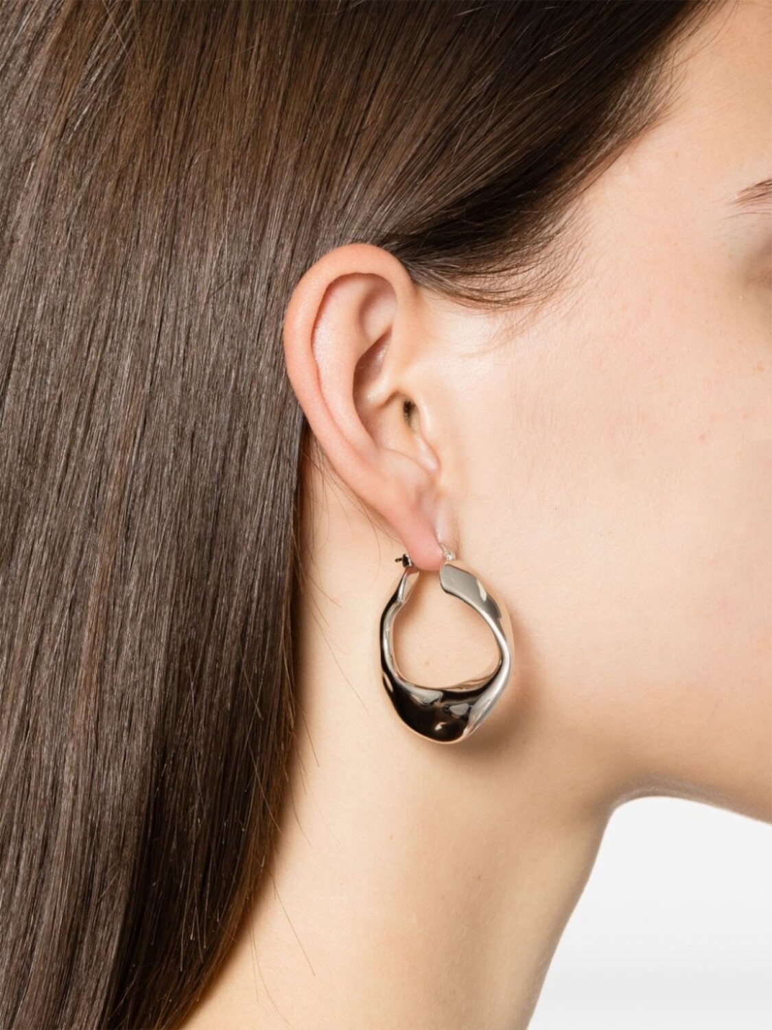 

Скульптурные серьги-кольца Jil Sander, серебряный