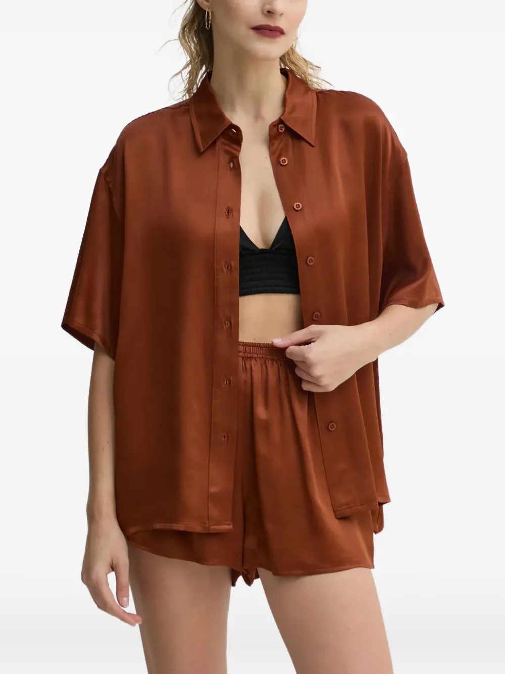 

Рубашка с коротким рукавом на пуговицах American Vintage, коричневый