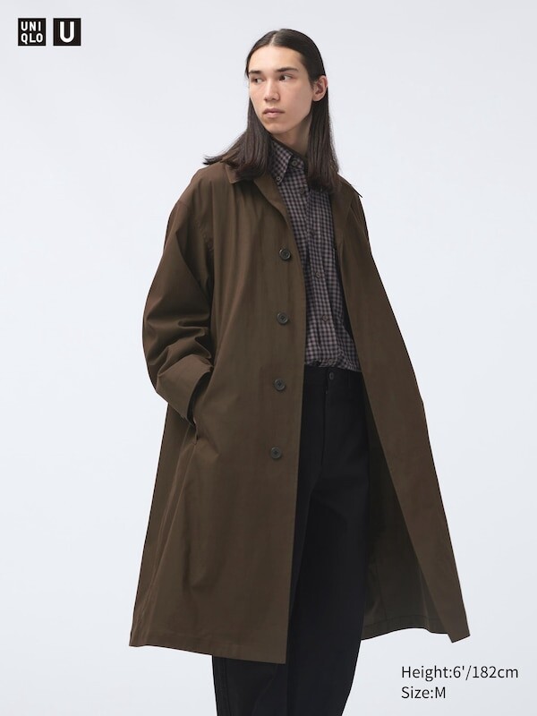 

Однобортное пальто большого размера Uniqlo, коричневый