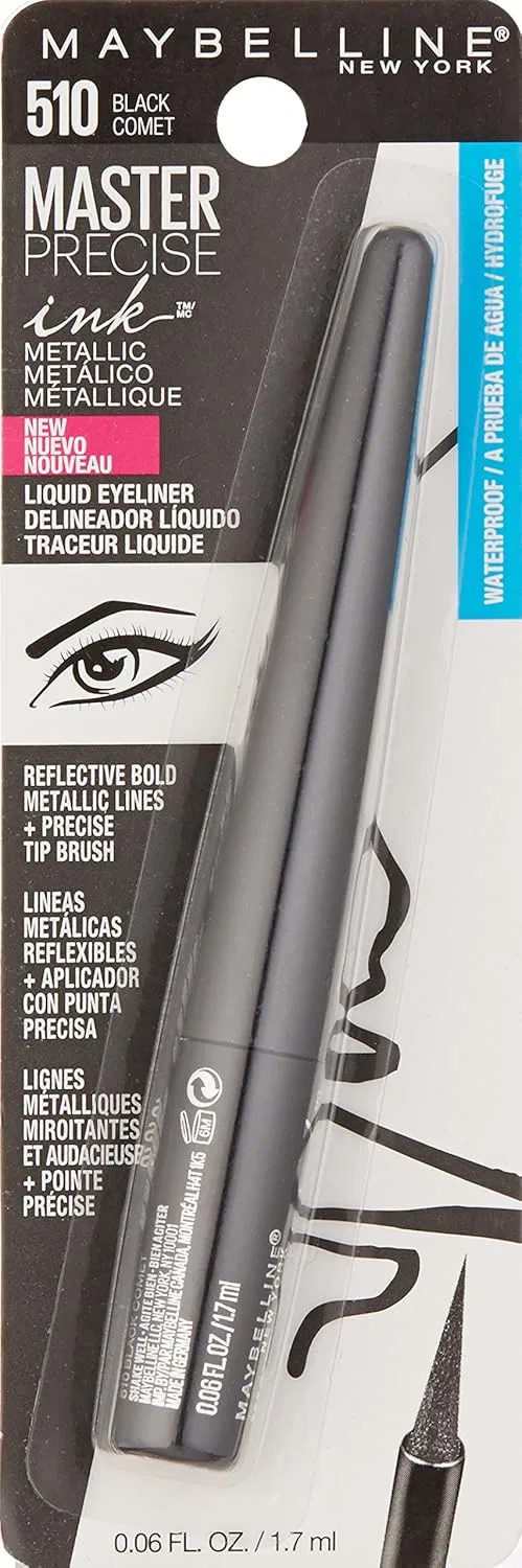 Подводка для глаз жидкая Metallic Maybelline New York Master Accurate Ink, Black Comet, 0.06 fl oz — фото 2