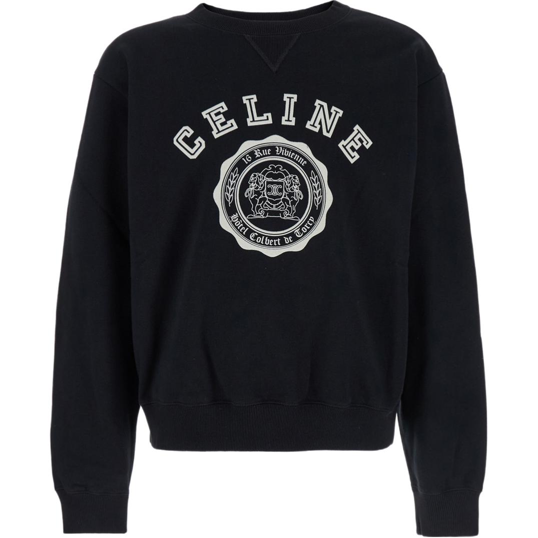 

Свободная толстовка Blason из хлопкового флиса CELINE, черный