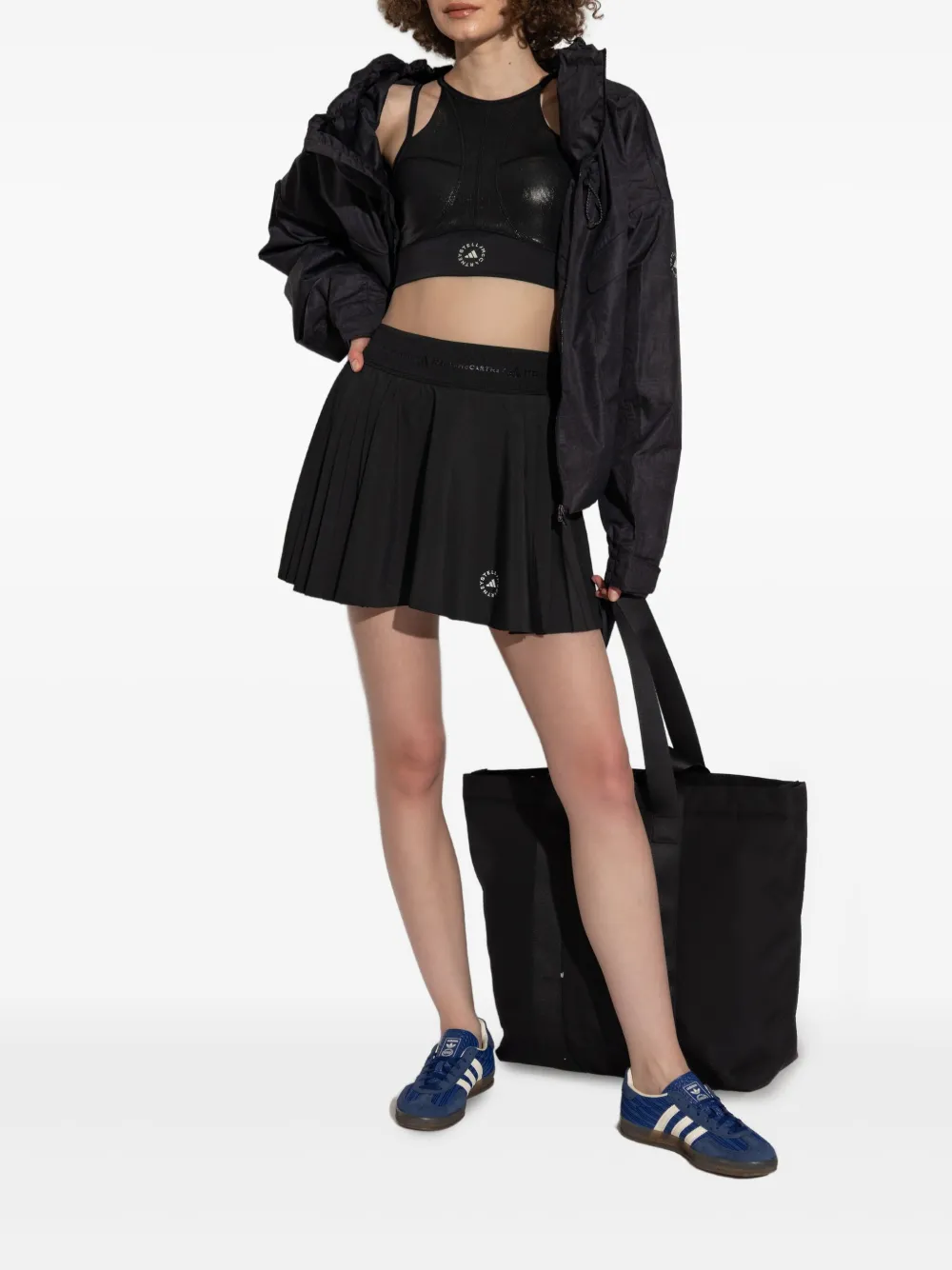 Мини-юбка с плиссировкой и логотипом Adidas by Stella McCartney, черный — фото 2