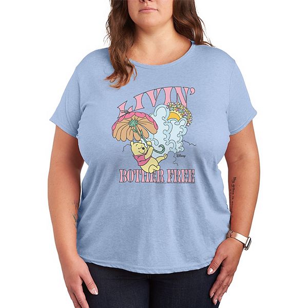 

Футболка с принтом Winnie the Pooh Livin' Bother Free Plus size Disney, Heather Chambray Blue
