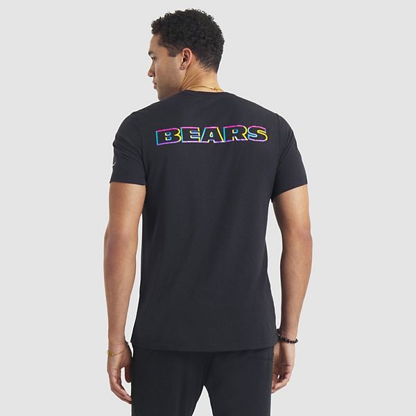 Мужская черная футболка chicago bears tall 2025 nfl crucial catch tri-blend dri-fit Nike — фото 3