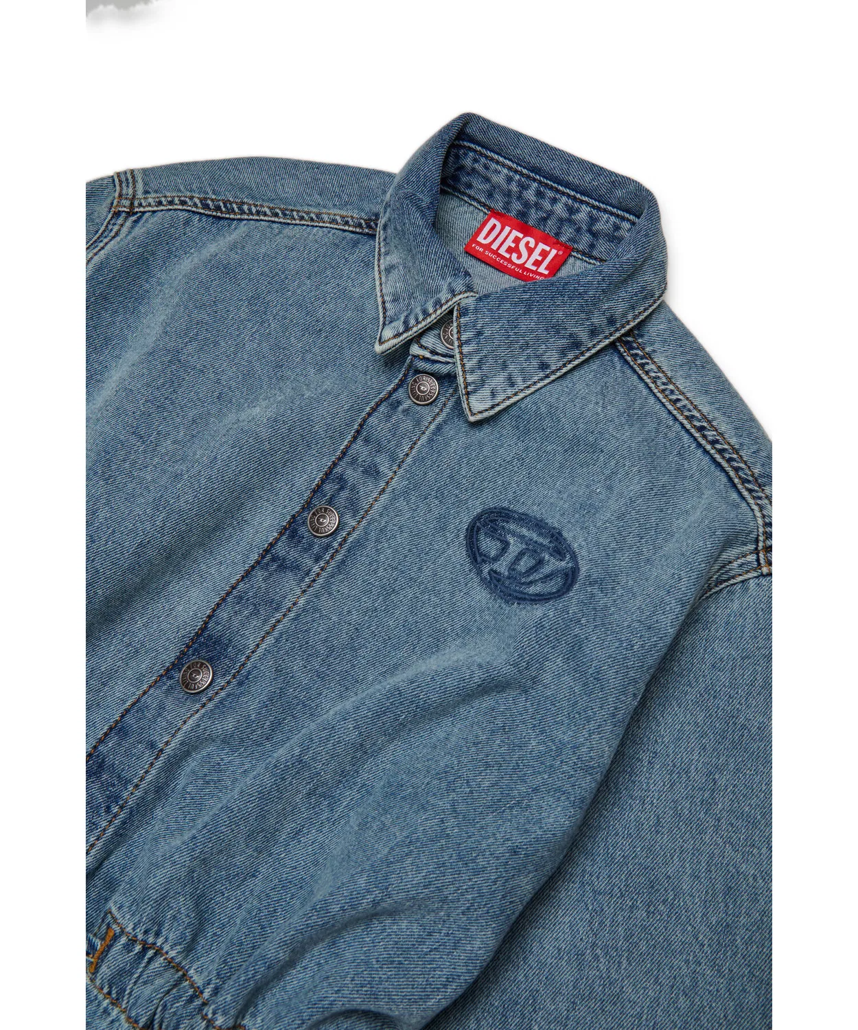 Детское джинсовое платье-рубашка Diesel DREAMY, индиго — фото 3