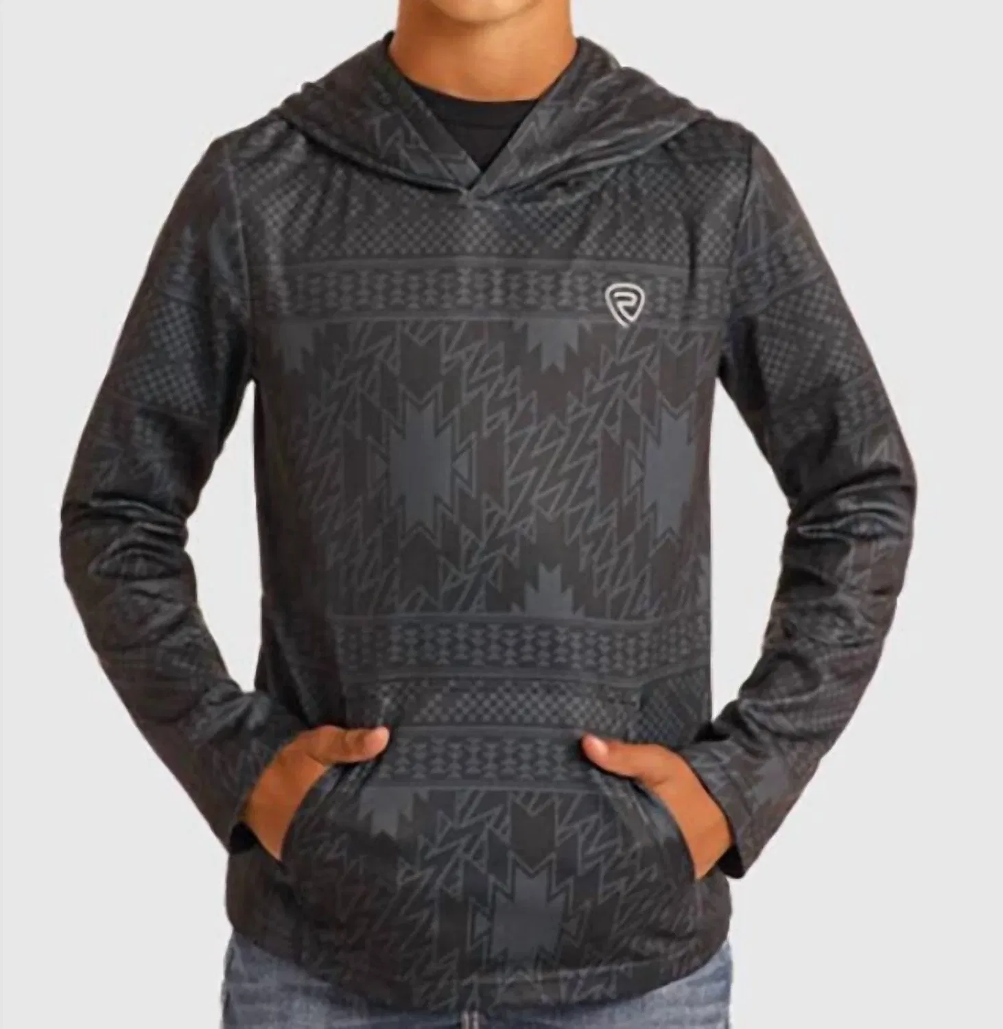 Rock & Roll Denim Толстовка Performance Cool Feel Aztec Hoodie черного цвета