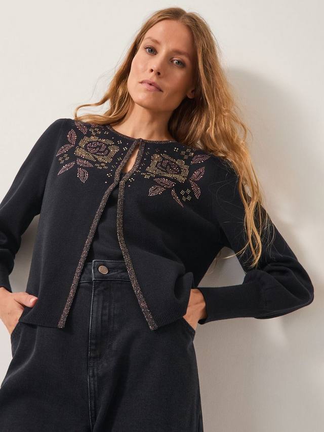 

Хал цветочный кардиган Monsoon, Black