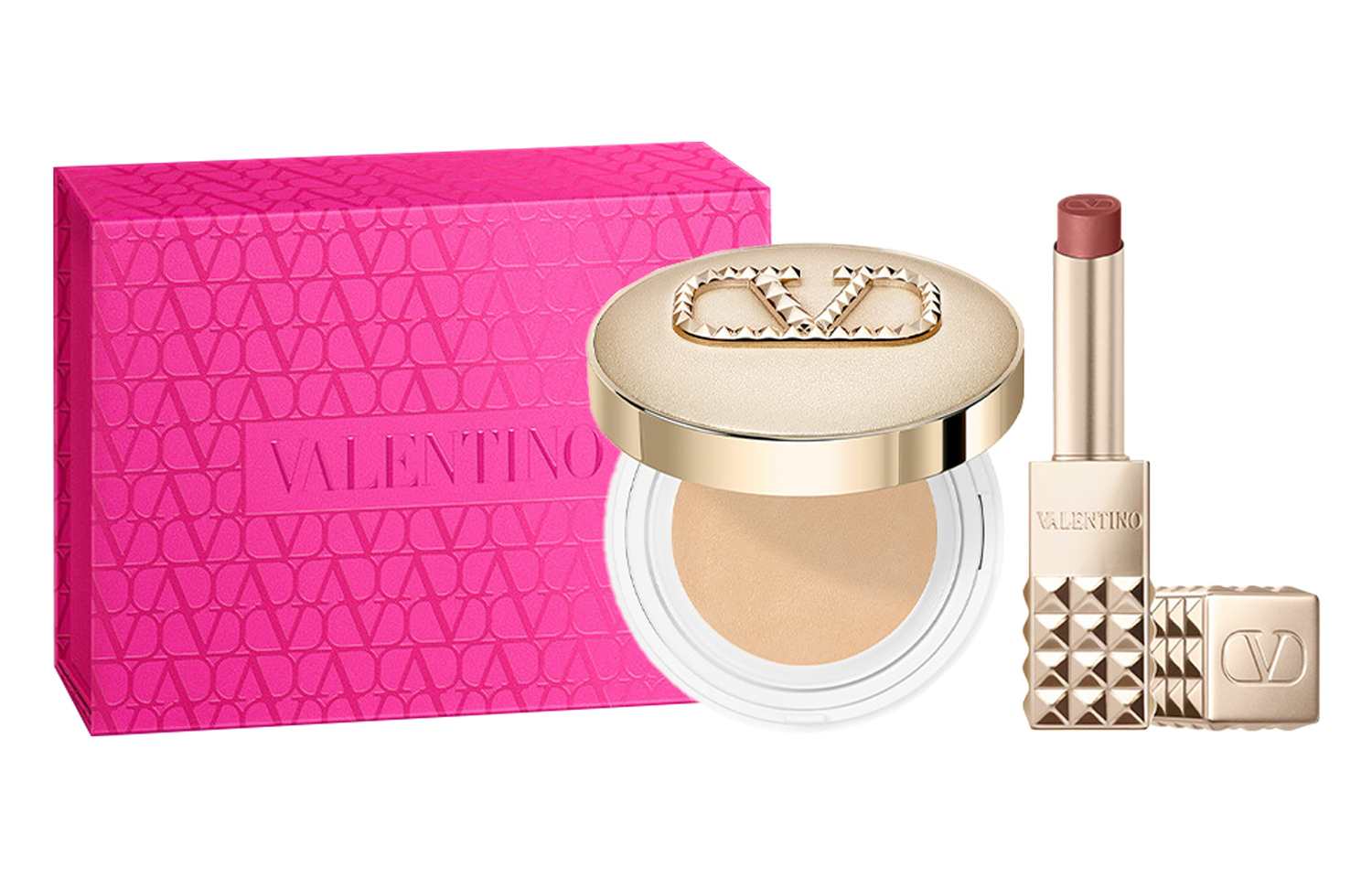 

Valentino Ограниченный набор помады Future Gold Air Cushion 2024 года для макияжа с длительным эффектом и коррекцией тона кожи 12г+2,3г