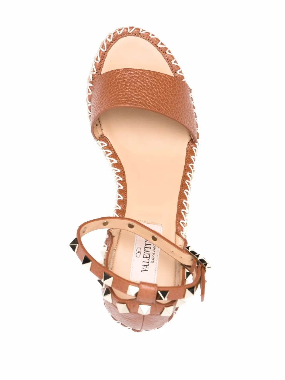 Эспадрильи Rockstud на танкетке VALENTINO GARAVANI, коричневый — фото 4