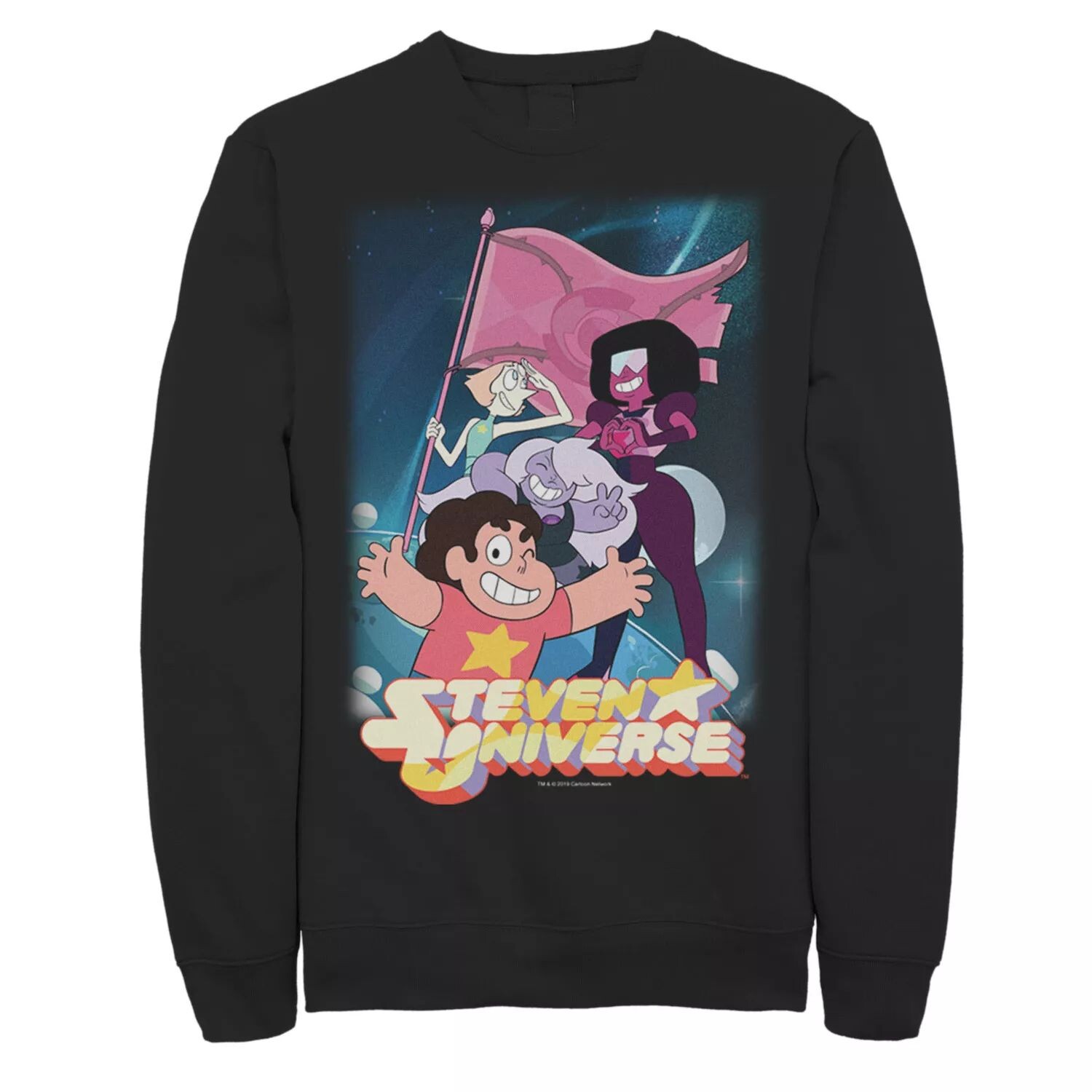 

Мужской свитшот с плакатом и флагом команды Cartoon Network Steven Universe, Black Licensed Character, черный