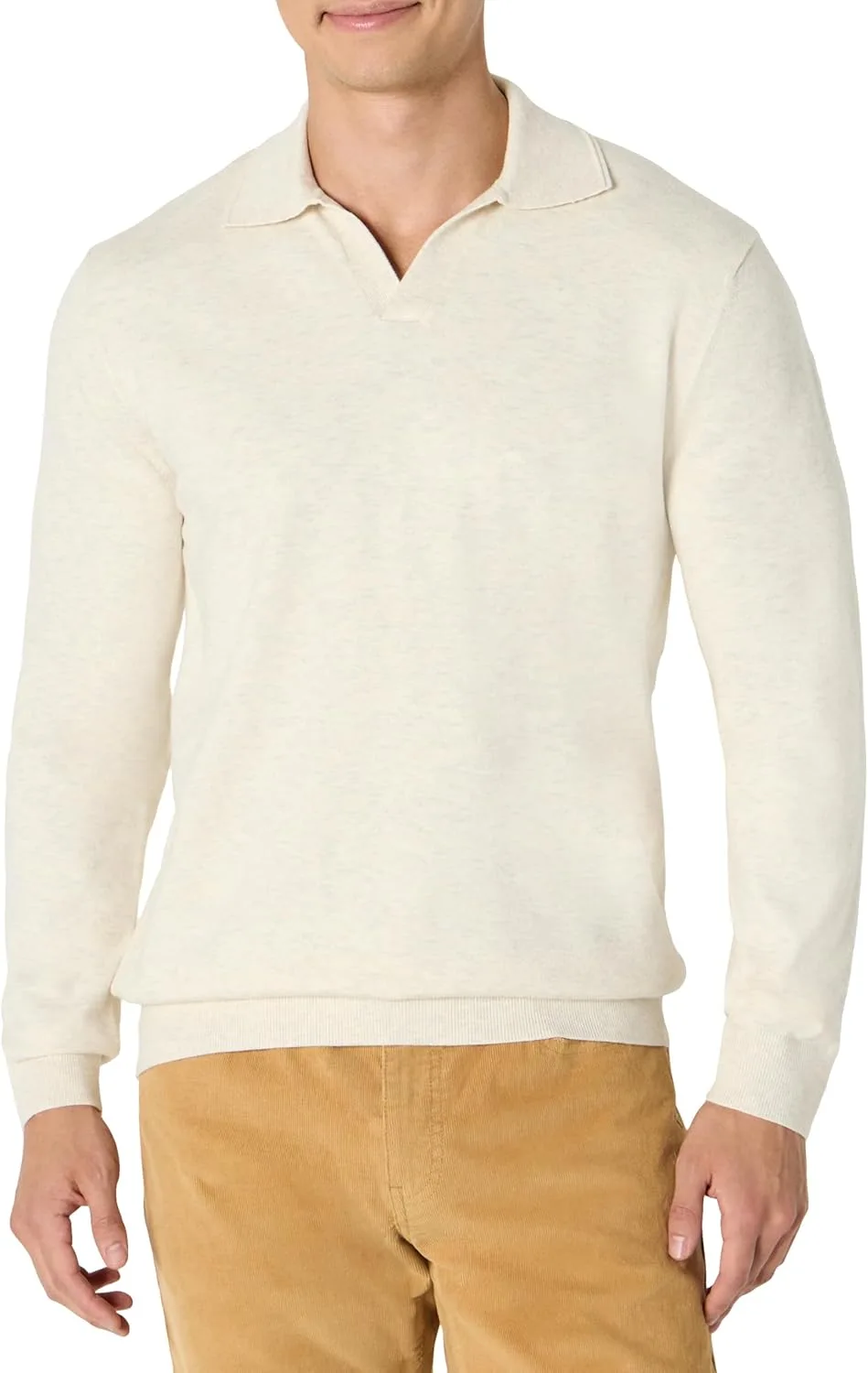 

Мужской вязаный поло свитер с длинным рукавом Amazon Essentials