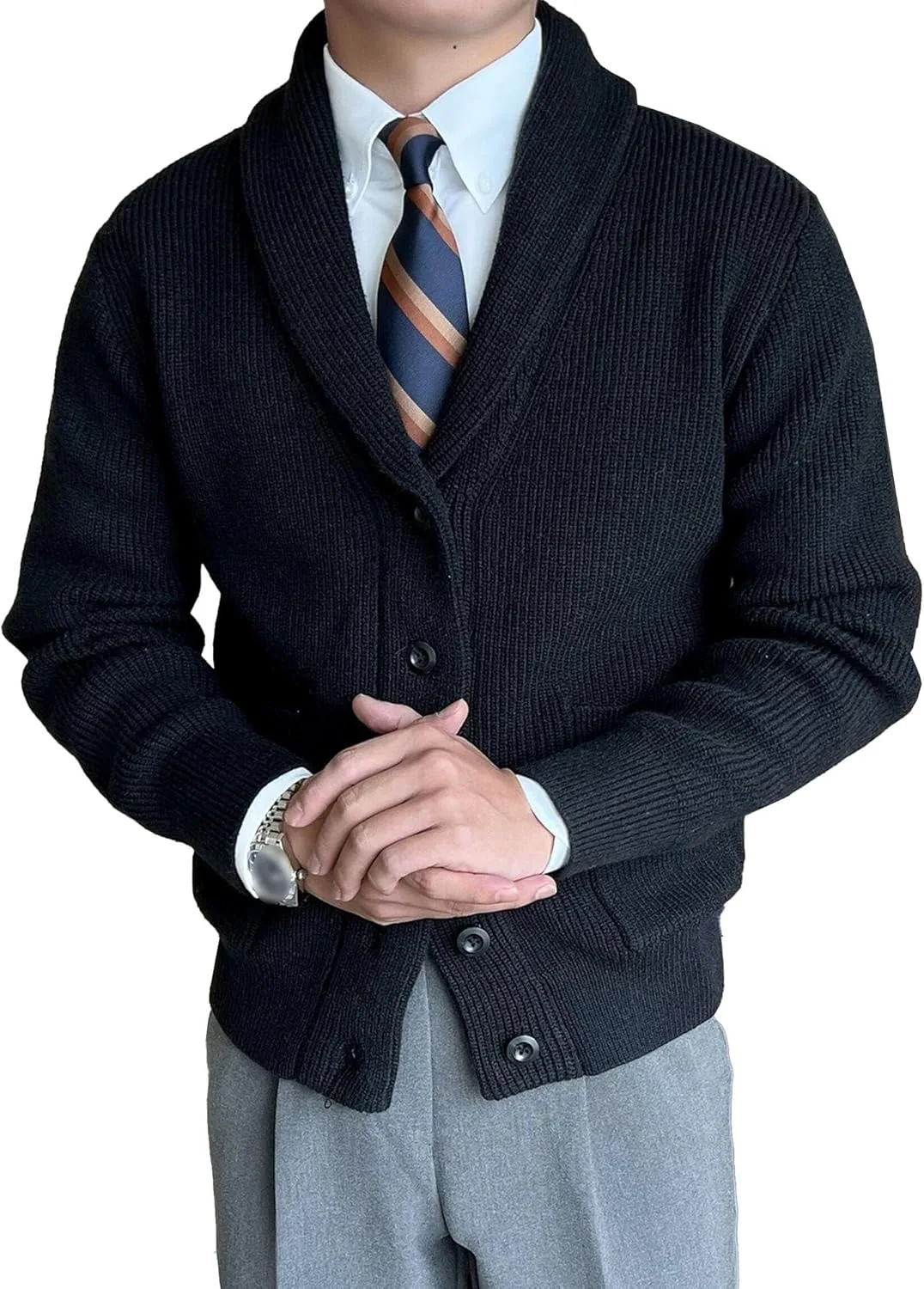 

Кардиган мужской DGHM-JLMY с воротником шаль, Slim Fit