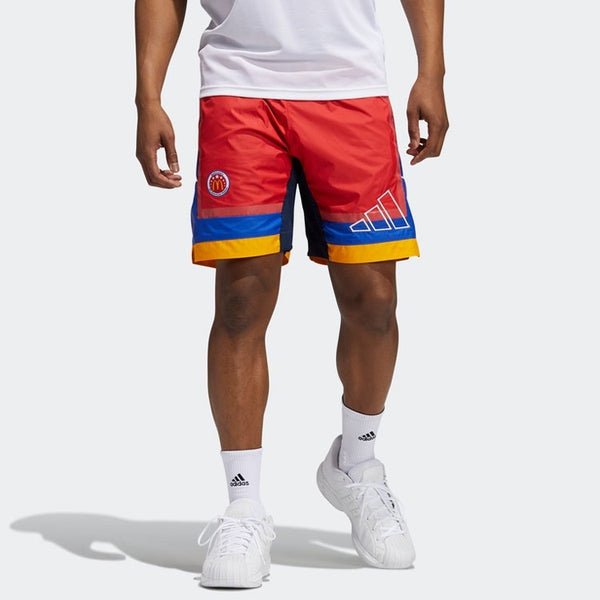 Шорты men's basketball sports fluorescence red shorts Adidas, красный — фото 2