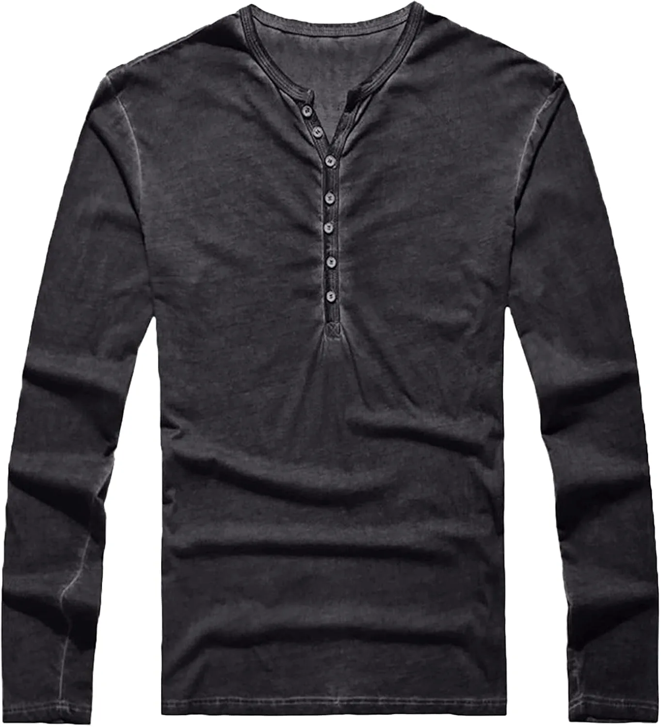 

Мужская футболка с длинным рукавом RTRDE, Casual Distressed Henley, Slim Fit