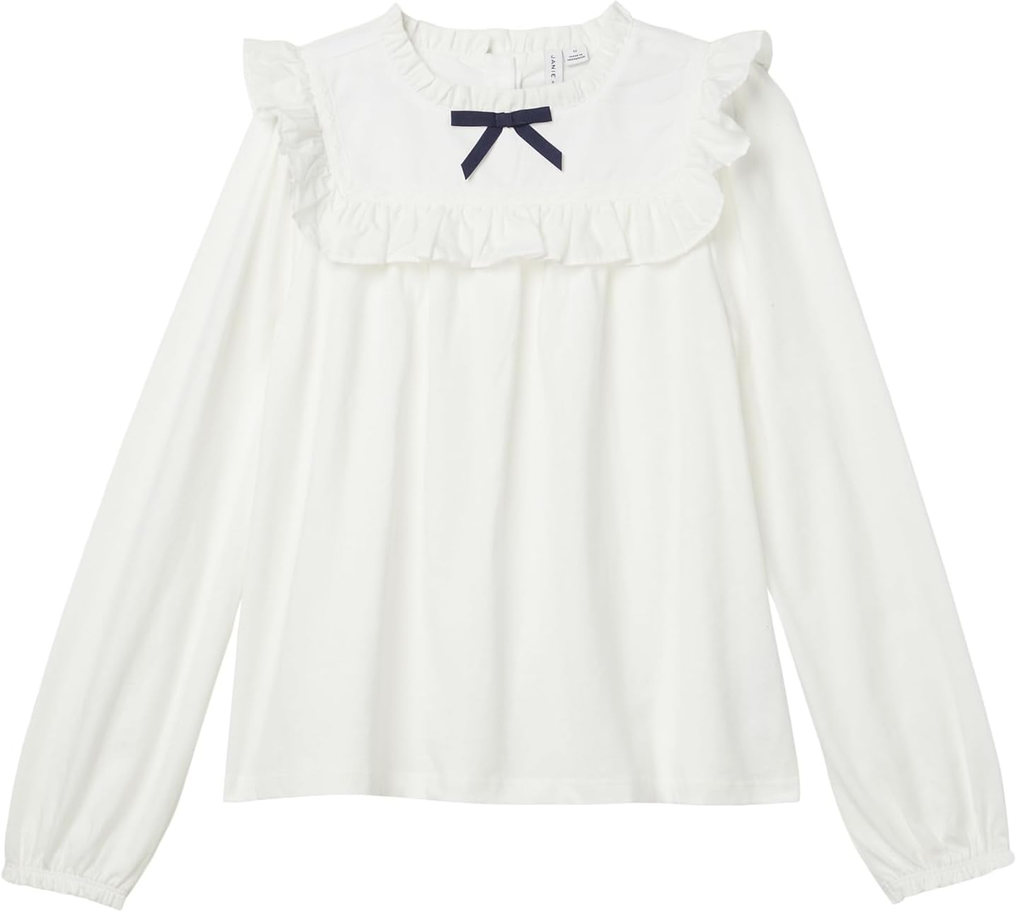 

Топ с бантовым воротником Janie and Jack, Ivory