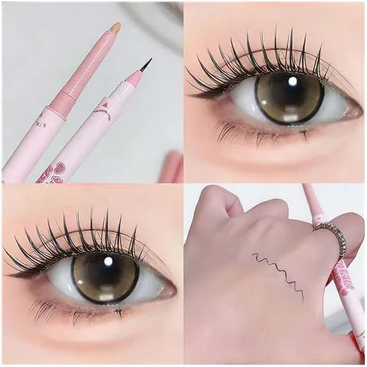 Карандаш для глаз 2-в-1, No brand, 1 шт, 16.8 см, черный+телесный