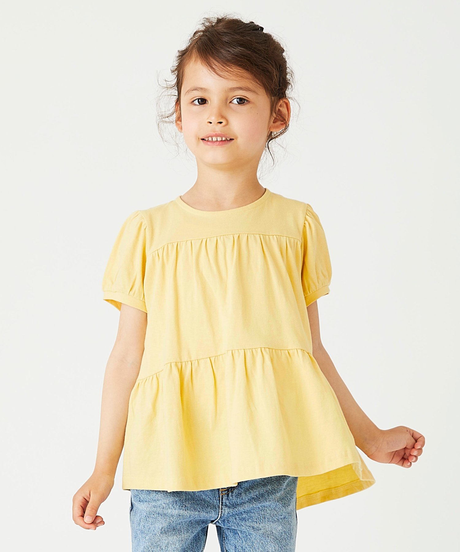Футболка с многоярусным дизайном Ever Closet, Cream Yellow