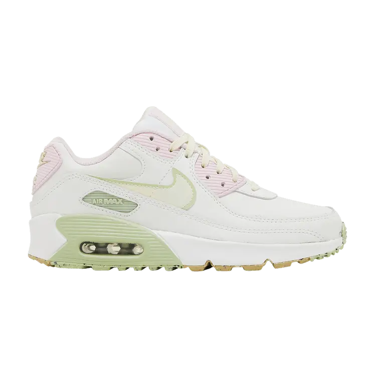

Кроссовки Nike Air Max 90 Leather SE GS 'White Pink Foam Honeydew', белый