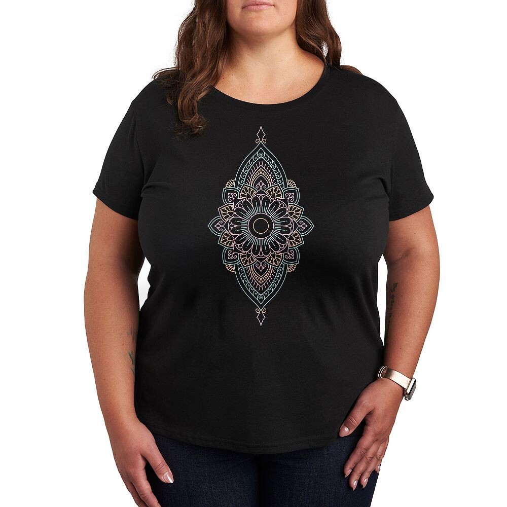 

Футболка Plus Spring Mandala с рисунком, черный