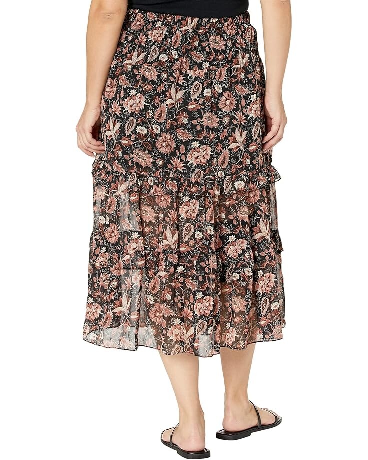 

Юбка Madewell Plus Tiered Ruffle Smocked Midi Dress - Metallic Clip, реальный черный
