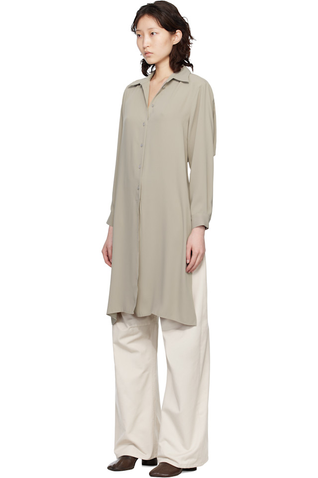 Mm6 Maison Margiela Рубашка бежевого цвета, подходящая как для повседневной носки, так и для носки — фото 4