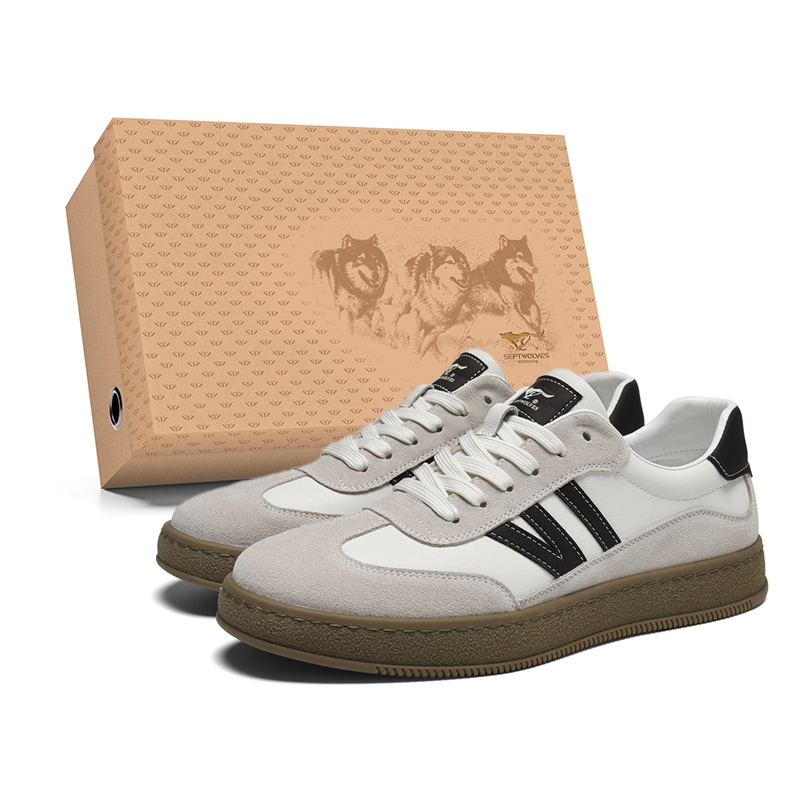 

SEPTWOLVES Мужские лоу-топ скейтборд кроссовки белые, цвет White (Standard Leather Shoe Size)