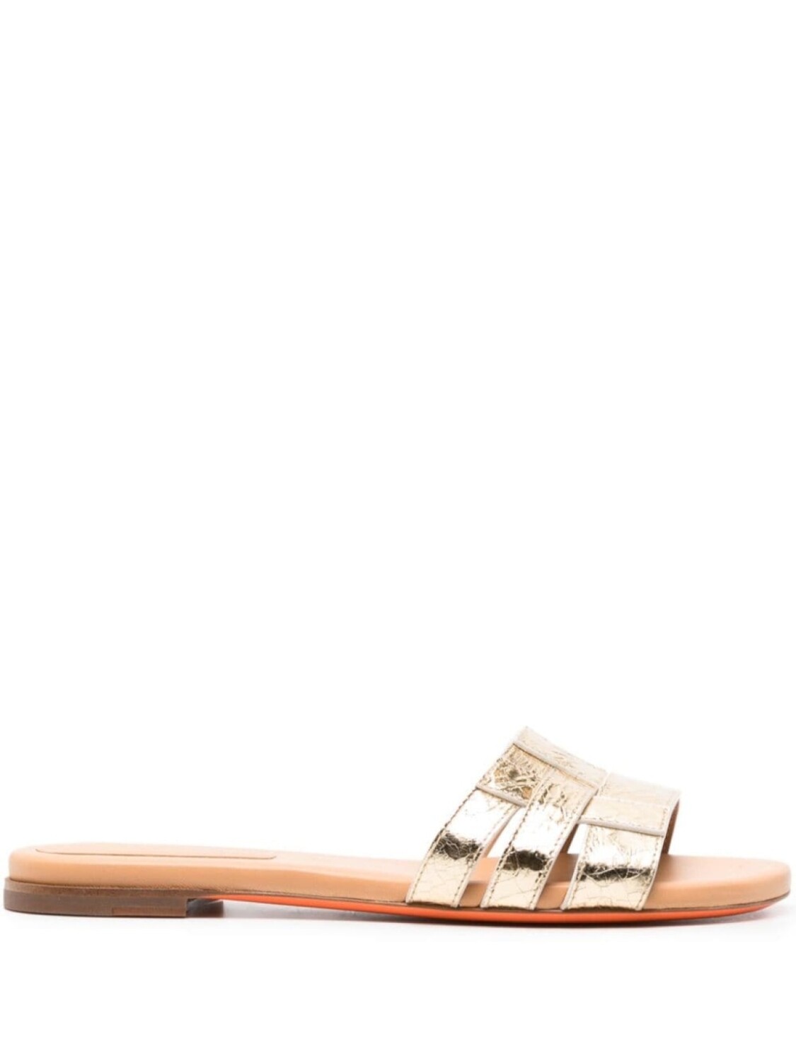 Santoni шлепанцы с открытым носком, золотистый