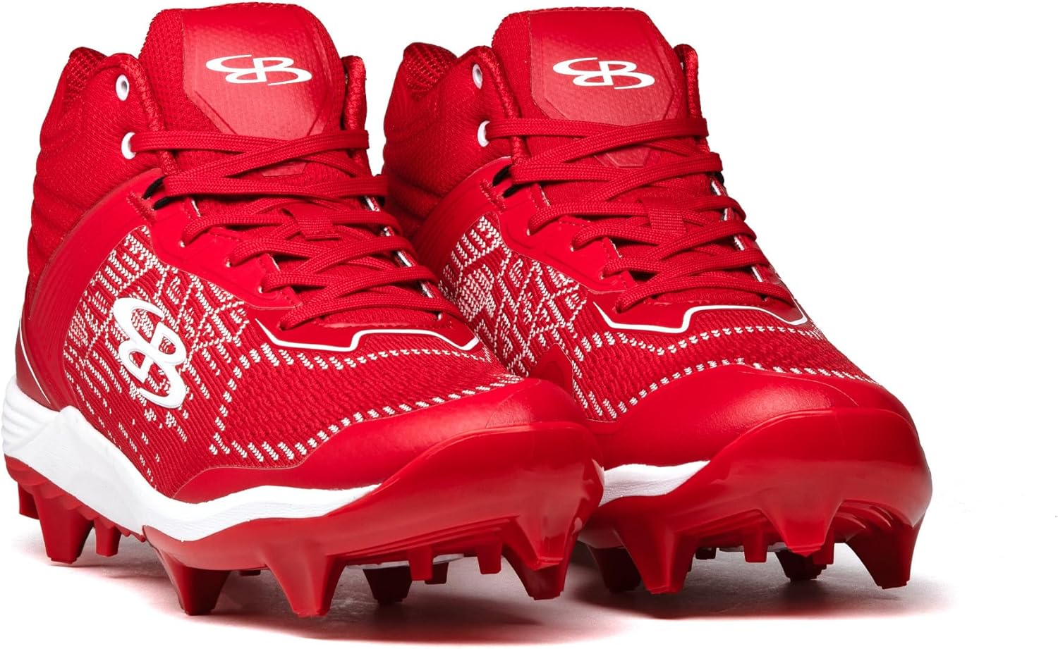 Бутсы Boombah Viper Pureknit для мужчин с формованной средней подошвой - Status - несколько цветовых вариантов - несколько размеров, белый/красный — фото 4