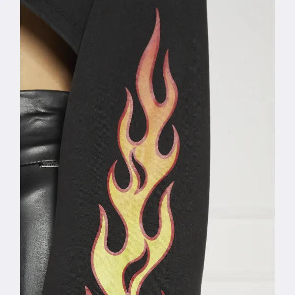 Укороченная толстовка с капюшоном Vintage Flame Tommy Hilfiger, черный — фото 4