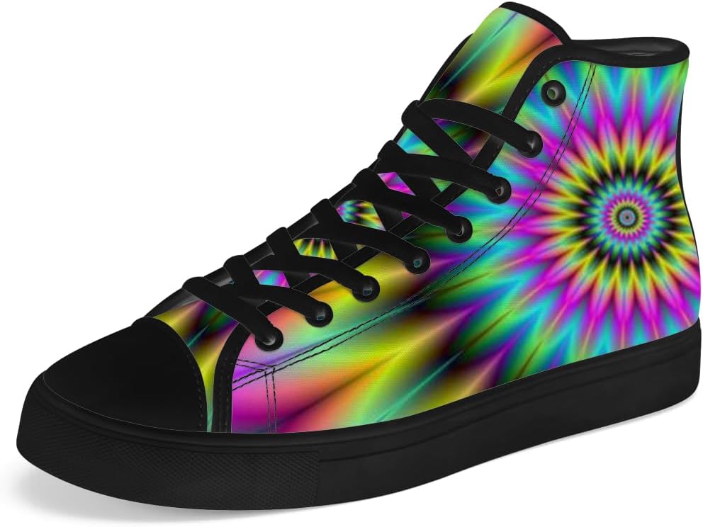 

Кеды на высокой подошве chebing с психоделическим абстрактным рисунком, высокие кроссовки на шнуровке, повседневная обувь, подарок для мужчин и женщин, 612 Multicolor