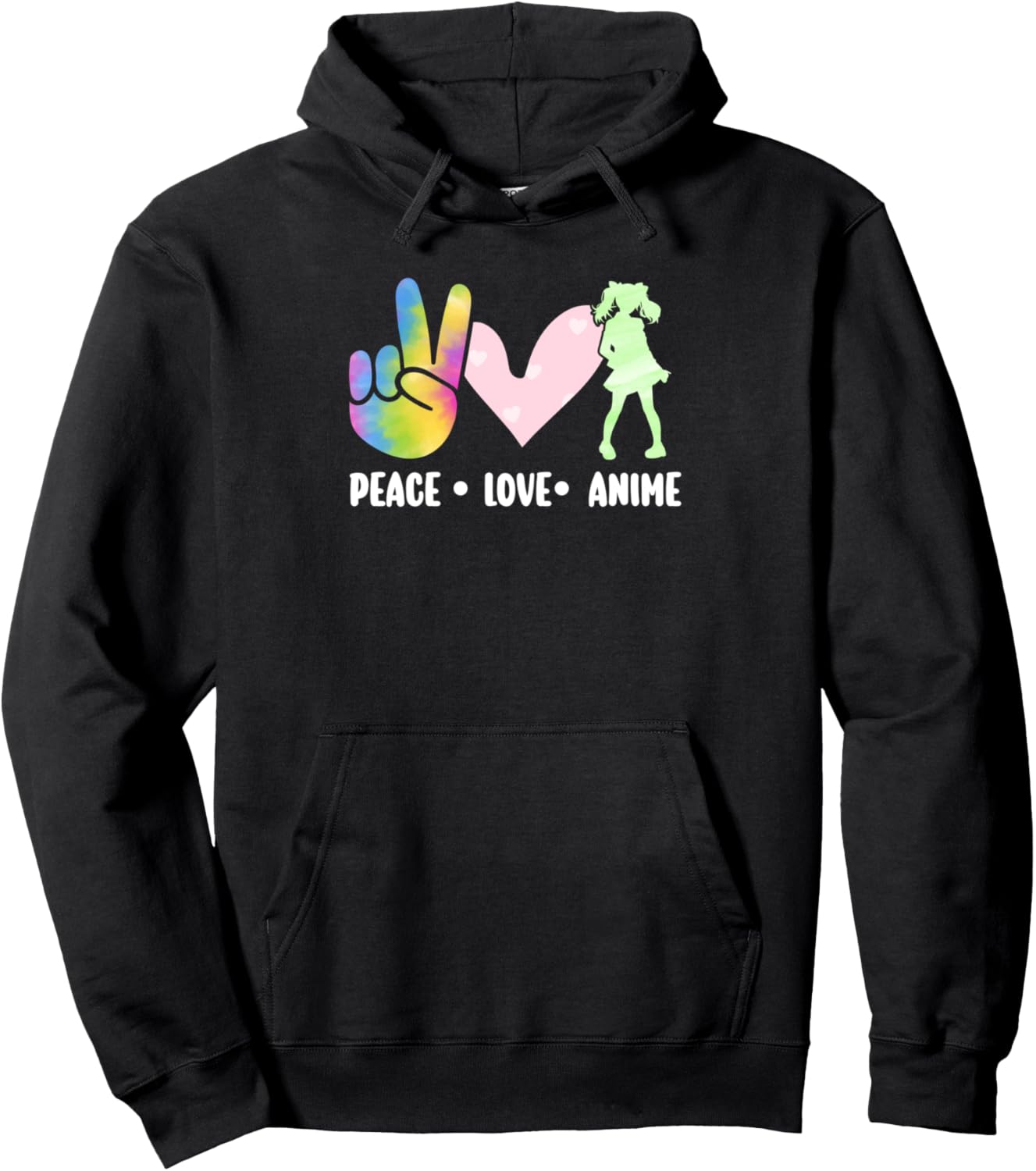 

Мир, любовь, аниме, природа, худи Naturecore Gift Ideas, черный