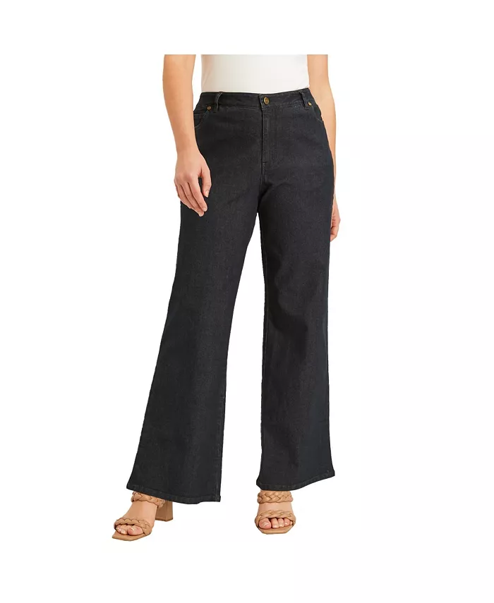

Женские джинсы June + Vie Curvie Fit Wide-Leg, синий