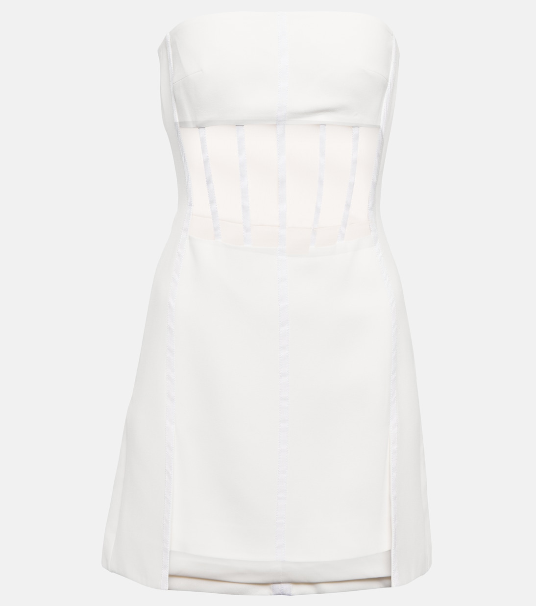 

Мини-платье с сетчатой отделкой David Koma, белый