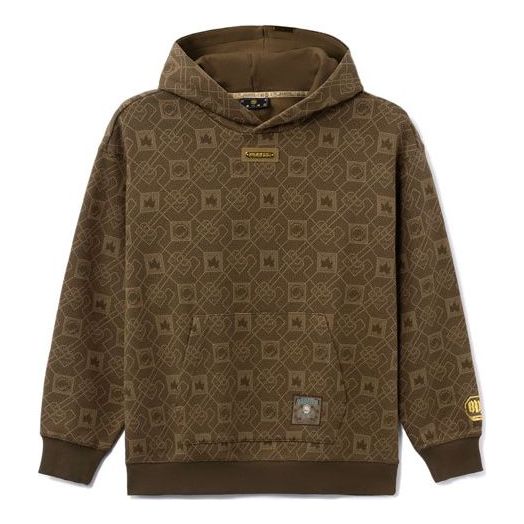 

Худи Li-Ning BAD FIVE Series Loose Full Print Pullover Hoodie 'Brown', коричневый